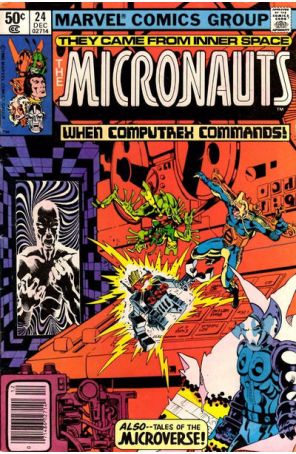 Micronauts (Vol. 1) 24 (Newsstand) published by Marvel with cover art by Michael Golden