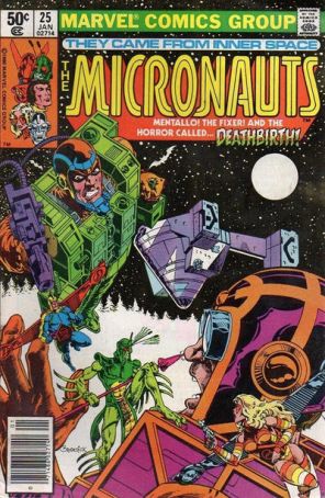 Micronauts (Vol. 1) 25 (Newsstand) published by Marvel with cover art by Pat Broderick