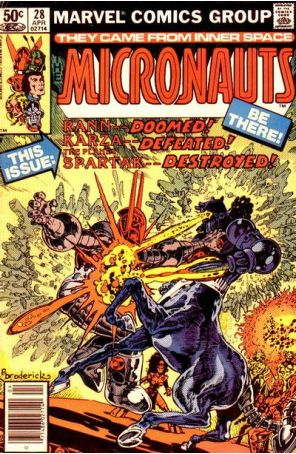 Micronauts (Vol. 1) 28 (Newsstand) published by Marvel with cover art by Pat Broderick