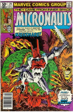 Micronauts (Vol. 1) 29 (Newsstand) published by Marvel with cover art by Pat Broderick