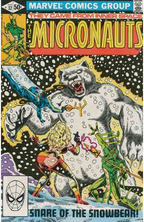 Micronauts (Vol. 1) 32 published by Marvel with cover art by Pat Broderick