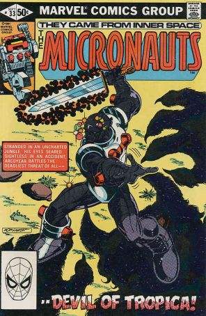 Micronauts (Vol. 1) 33 published by Marvel with cover art by Bob Layton
