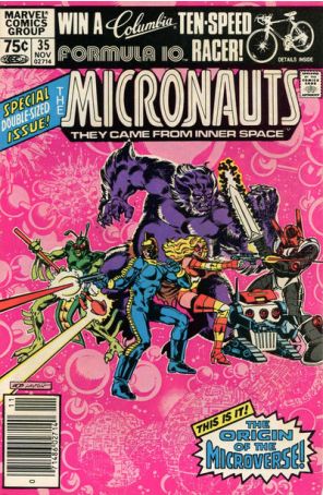 Micronauts (Vol. 1) 35 (Newsstand) published by Marvel with cover art by Bob Layton
