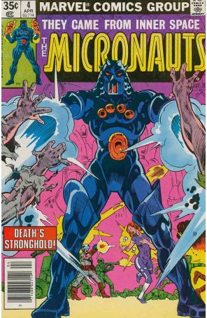 Micronauts (Vol. 1) 4 published by Marvel with cover art by Michael Golden