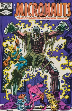 Micronauts (Vol. 1) 43 published by Marvel with cover art by Gil Kane