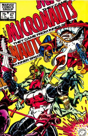 Micronauts (Vol. 1) 47 published by Marvel with cover art by Ed Hannigan