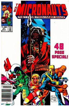 Micronauts (Vol. 1) 57 (Newsstand) published by Marvel with cover art by Butch Guice