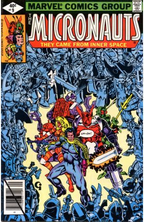 Micronauts (Vol. 1) 9 published by Marvel with cover art by Michael Golden