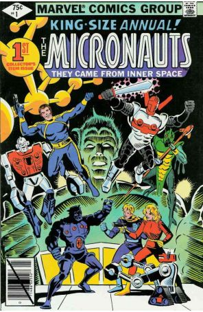 Micronauts (Vol. 1) Annual 1 published by Marvel with cover art by Steve Ditko