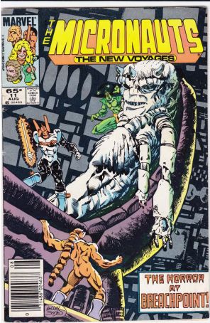 Micronauts (Vol. 2) 11 (Newsstand) published by Marvel with cover art by Kelley Jones