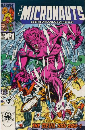 Micronauts (Vol. 2) 17 published by Marvel with cover art by Keith Pollard