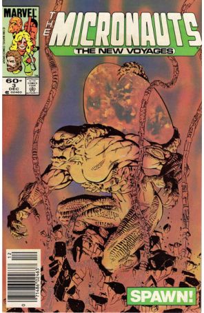 Micronauts (Vol. 2) 3 (Newsstand) published by Marvel with cover art by Kelley Jones