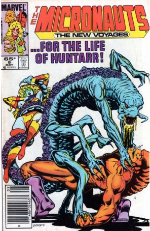 Micronauts (Vol. 2) 8 (Newsstand) published by Marvel with cover art by Keith Pollard