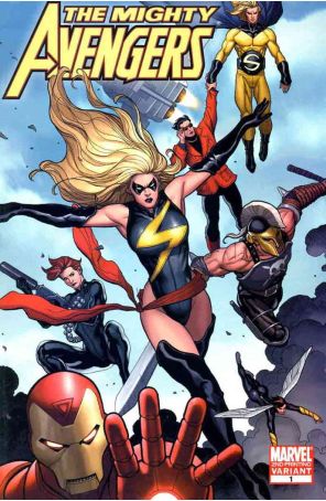 Mighty Avengers 1 (2nd) published by Marvel with cover art by Frank Cho