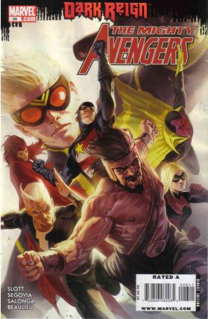 Mighty Avengers 26 published by Marvel with cover art by Marko Djurdjevic
