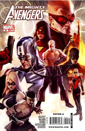 Mighty Avengers 30 published by Marvel with cover art by Marko Djurdjevic