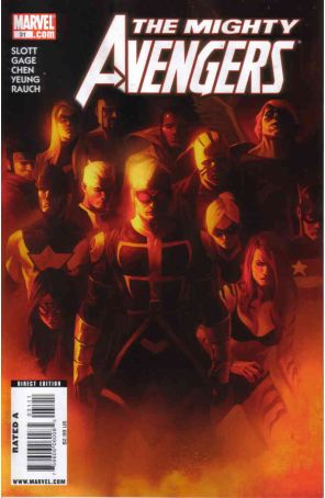 Mighty Avengers 31 published by Marvel with cover art by Marko Djurdjevic