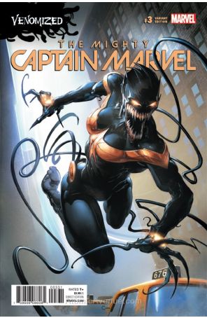 The Mighty Captain Marvel 3A published by Marvel with cover art by Clayton Crain