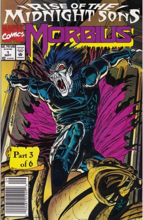 Morbius: The Living Vampire 1 (Newsstand) published by Marvel with cover art by Ron Wagner