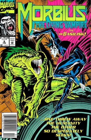 Morbius: The Living Vampire 6 (Newsstand) published by Marvel with cover art by Ron Wagner