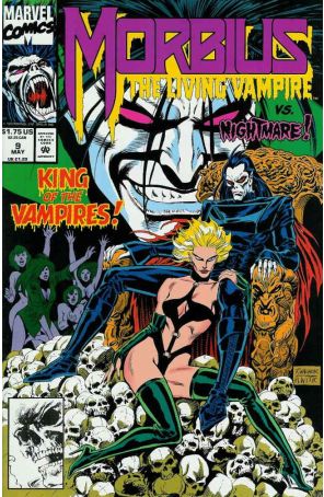Morbius: The Living Vampire 9 published by Marvel with cover art by Ron Wagner