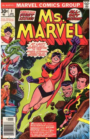 Ms. Marvel 1 published by Marvel with cover art by John Romita