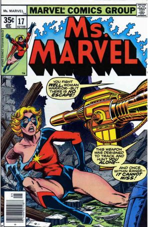 Ms. Marvel 17 published by Marvel with cover art by Dave Cockrum