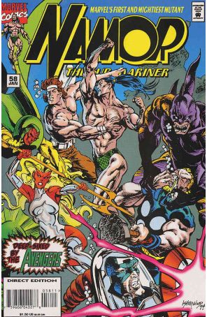 Namor, The Sub-Mariner 58 published by Marvel with cover art by Geof Isherwood