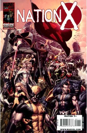 Nation X 1 published by Marvel with cover art by Dustin Weaver