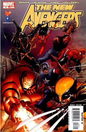 New Avengers 16 published by Marvel with cover art by Steve McNiven