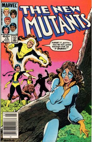 The New Mutants 13 (Newsstand) published by Marvel with cover art by Bret Blevins