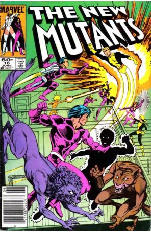 The New Mutants 16 (Newsstand) published by Marvel with cover art by Tom Mandrake