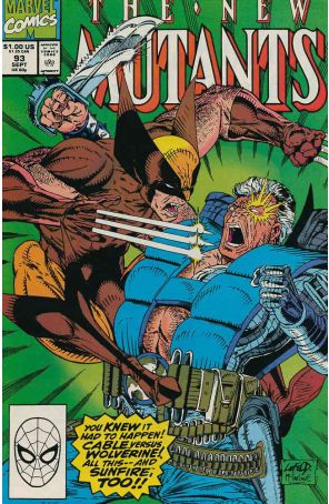 The New Mutants 93 published by Marvel with cover art by Rob Liefeld and Todd McFarlane