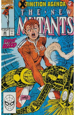 The New Mutants 95 published by Marvel with cover art by Rob Liefeld