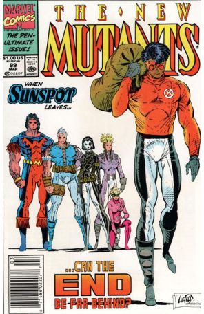 The New Mutants 99 (Newsstand) published by Marvel with cover art by Rob Liefeld
