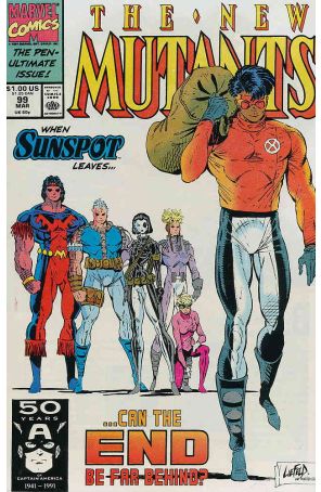 The New Mutants 99 published by Marvel with cover art by Rob Liefeld