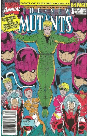 The New Mutants Annual 6 (Newsstand) published by Marvel with cover art by Rob Liefeld