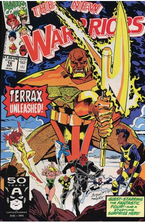 The New Warriors 16 published by Marvel with cover art by Mark Bagley