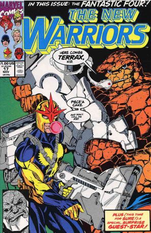 The New Warriors 17 published by Marvel with cover art by Mark Bagley