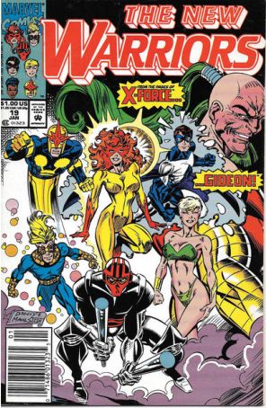 The New Warriors 19 (Newsstand) published by Marvel with cover art by Mark Bagley