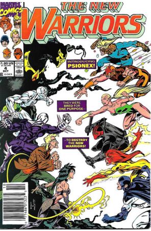 The New Warriors 4 (Newsstand) published by Marvel with cover art by Mark Bagley