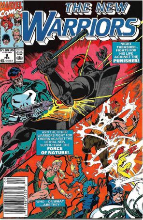 The New Warriors 8 (Newsstand) published by Marvel with cover art by Mark Bagley