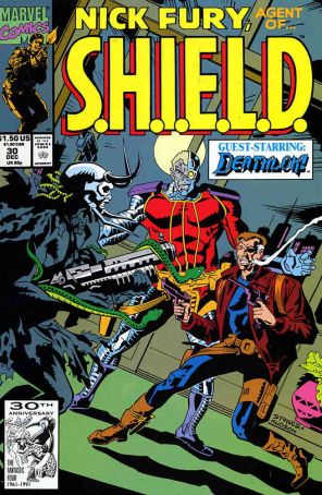 Nick Fury, Agent of S.H.I.E.L.D. (3rd Series) 30 published by Marvel with cover art by Ernie Stiner