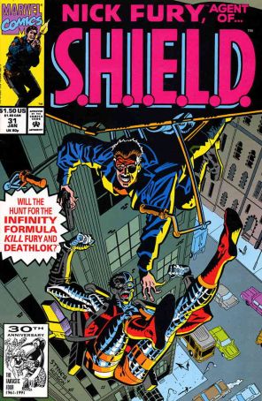 Nick Fury, Agent of S.H.I.E.L.D. (3rd Series) 31 published by Marvel with cover art by Ernie Stiner