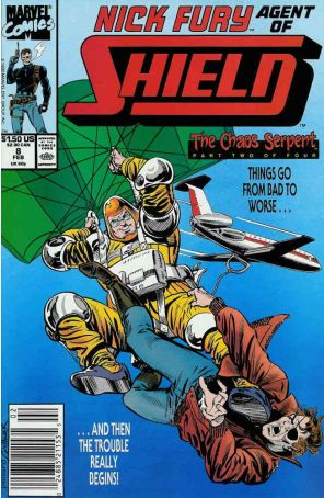 Nick Fury, Agent of S.H.I.E.L.D. (3rd Series) 8 (Newsstand) published by Marvel with cover art by Keith Pollard