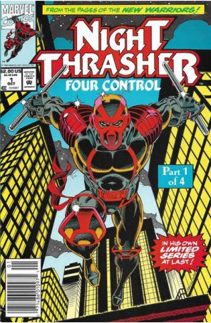 Night Thrasher: Four Control 1 (Newsstand) published by Marvel with cover art by Mark Bagley