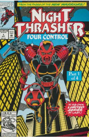 Night Thrasher: Four Control 1 published by Marvel with cover art by Mark Bagley