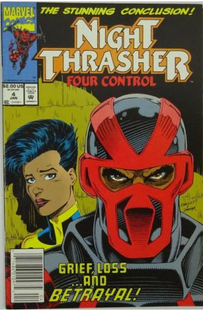 Night Thrasher: Four Control 4 (Newsstand) published by Marvel with cover art by Mark Bagley