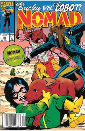 Nomad 10 (Newsstand) published by Marvel with cover art by S. Clarke Hawbaker