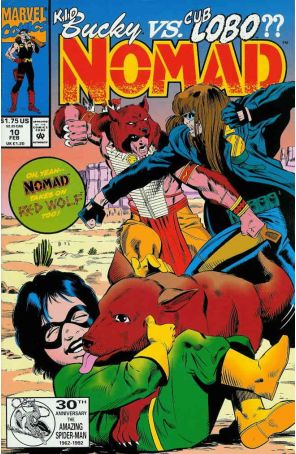 Nomad 10 published by Marvel with cover art by S. Clarke Hawbaker